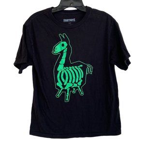 Fortnite TShirt Llama Skeleton Boys Size XL 14-16 Black T-Shirt T Shirt Tee